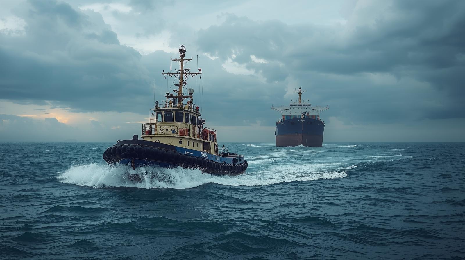 römorkör bir gemi çeksin